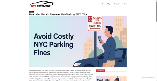 Security scan screenshot of https://nycautomart.com/alternate-side-parking-nyc-tips/