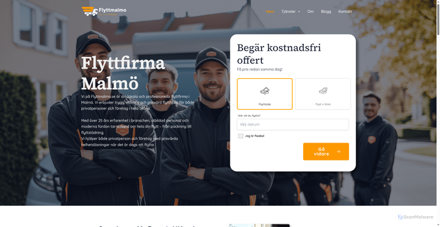 Security scan screenshot of https://flyttmalmo.se