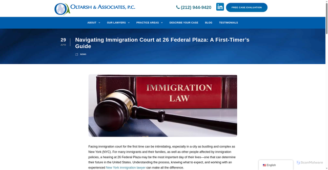 Security scan screenshot of https://www.oltarsh.com/navigating-immigration-court-at-26-federal-plaza-a-first-timers-guide/