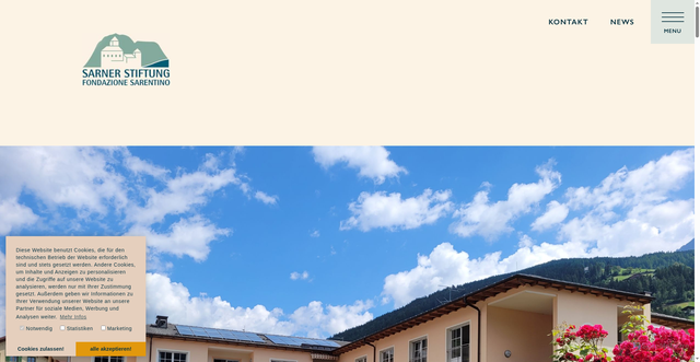 Security scan screenshot of https://www.sarnerstiftung.it/de/
