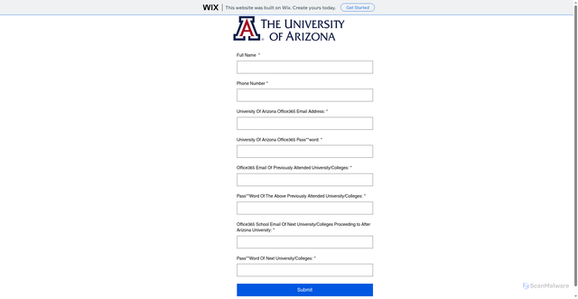 Security scan screenshot of https://florawales46.wixsite.com/arizona