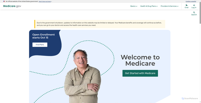 Security scan screenshot of https://www.medicare.gov/