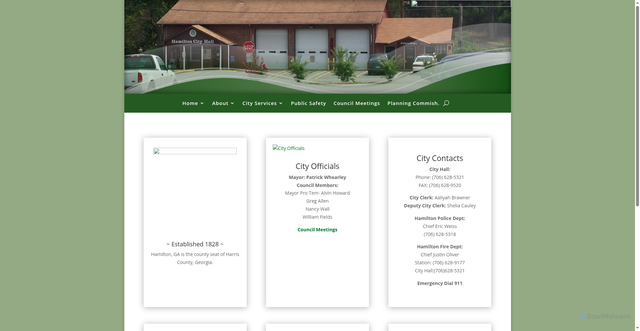 Security scan screenshot of https://hamiltoncityhall.net/