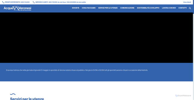 Security scan screenshot of https://www.acqueveronesi.it