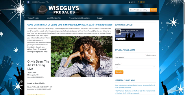 Security scan screenshot of https://www.tmpresale.com/2025/11/14/olivia-dean-the-art-of-loving-live-in-minneapolis-mn-jul-29-2026-presale-passcode