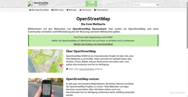 Security scan screenshot of https://openstreetmap.de