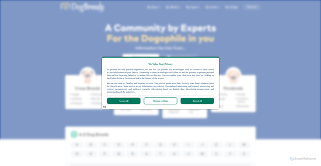 Security scan screenshot of https://101dogbreeds.com