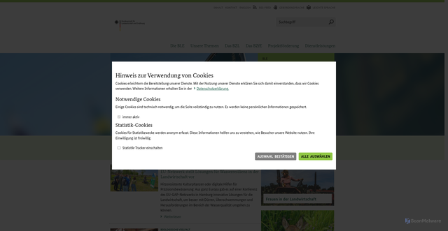 Security scan screenshot of http://www.ble.de