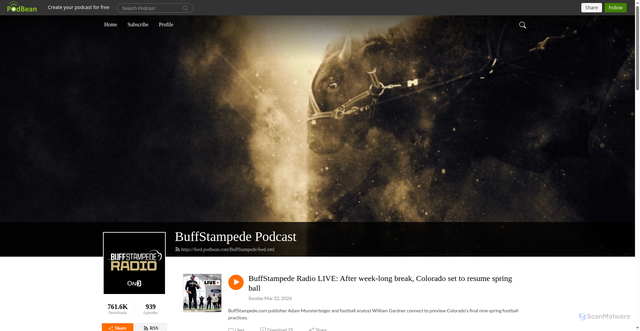 Security scan screenshot of https://buffstampede.podbean.com/