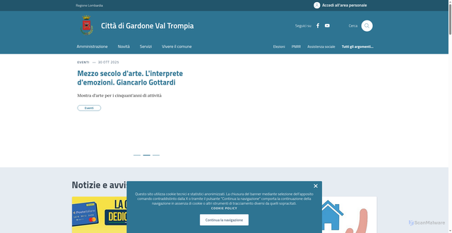 Security scan screenshot of https://comune.gardonevaltrompia.bs.it/