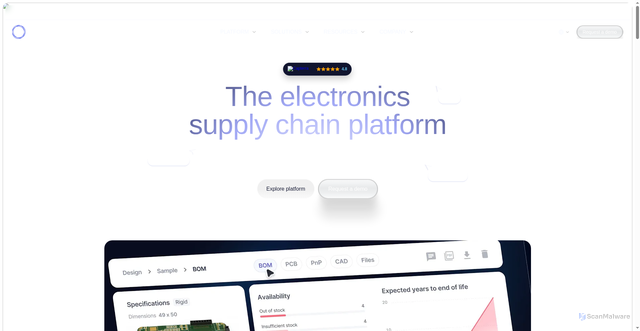 Security scan screenshot of https://luminovo.com