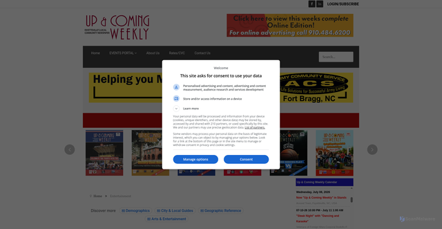 Security scan screenshot of https://www.upandcomingweekly.com/entertainment/12405-it-changed-our-lives-fort-bragg-family-finds-freedom-through-gary-sinise-foundation