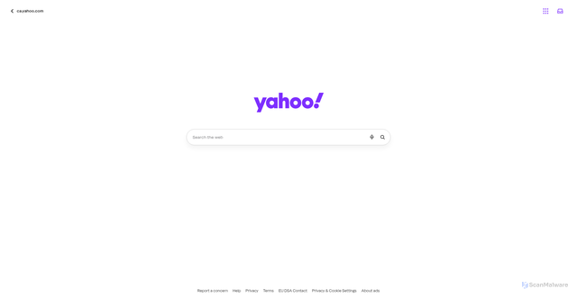 Security scan screenshot of https://ca.search.yahoo.com