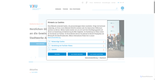 Security scan screenshot of https://www.vku.de/