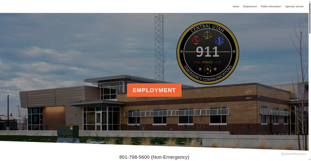 Security scan screenshot of https://centralutah911.gov/