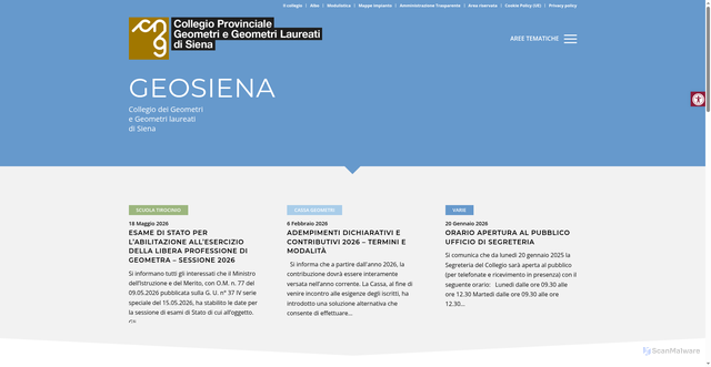 Security scan screenshot of https://www.geosiena.it
