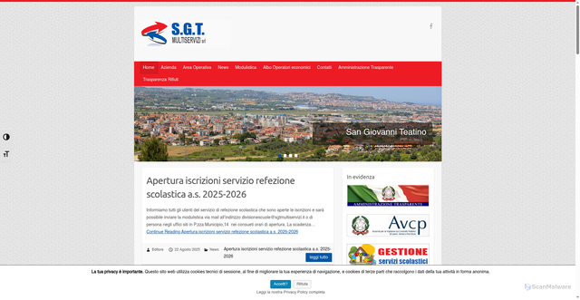 Security scan screenshot of https://www.sgtmultiservizi.it/