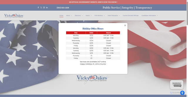 Security scan screenshot of https://votesjc.gov/