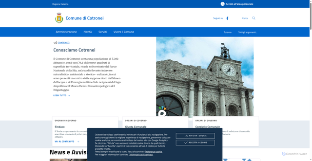 Security scan screenshot of https://www.comune.cotronei.kr.it/