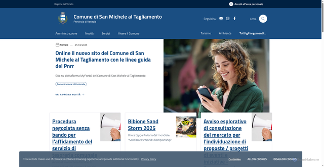 Security scan screenshot of https://www.comune.sanmichelealtagliamento.ve.it/home