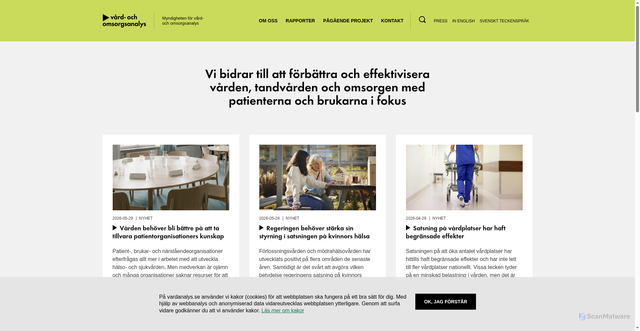 Security scan screenshot of https://www.vardanalys.se