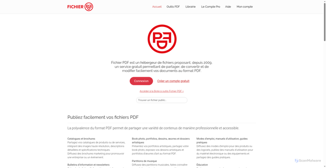 Security scan screenshot of https://fichier-pdf.fr