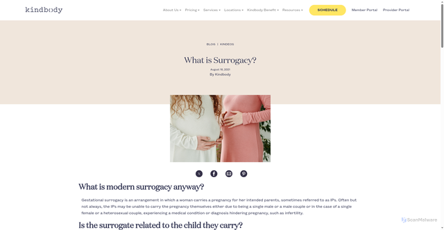 Security scan screenshot of https://kindbody.com/what-is-surrogacy-and-what-do-modern-surrogates-do/