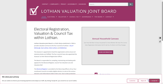 Security scan screenshot of https://www.lothian-vjb.gov.uk/