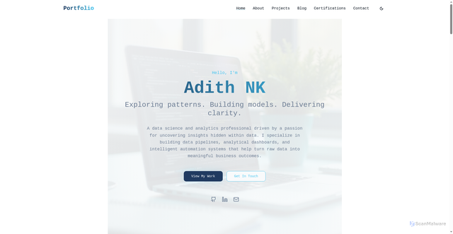 Security scan screenshot of adithnk.site