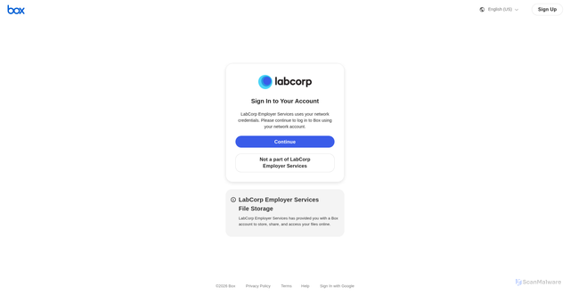 Security scan screenshot of https://wcs.app.box.com