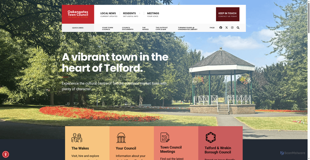 Security scan screenshot of http://www.oakengates-tc.gov.uk