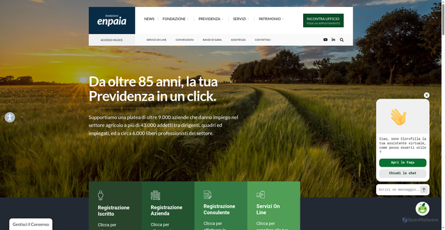 Security scan screenshot of https://www.enpaia.it/