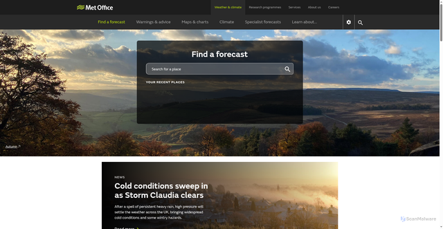 Security scan screenshot of https://www.metoffice.gov.uk/