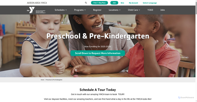 Security scan screenshot of https://www.akronymca.org/preschool