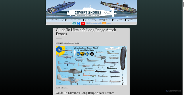 Security scan screenshot of https://www.hisutton.com/Ukraine-OWA-UAVs.html