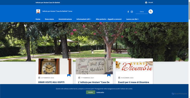 Security scan screenshot of https://www.casadebattisti.eu/