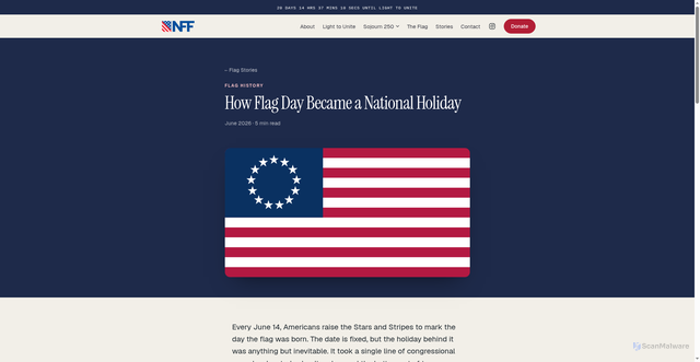 Security scan screenshot of https://www.nationalflagfoundation.org/how-flag-day-became-a-national-holiday/
