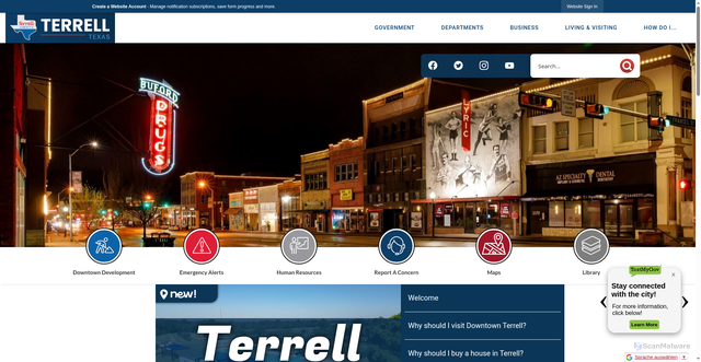Security scan screenshot of https://terrelltx.gov/