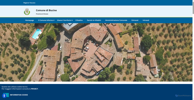 Security scan screenshot of https://www.comune.bucine.ar.it/