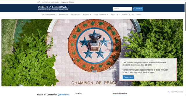 Security scan screenshot of https://www.eisenhowerlibrary.gov/