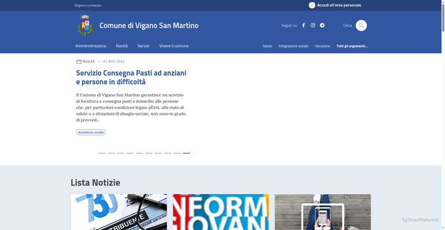 Security scan screenshot of https://www.comune.vigano-san-martino.bg.it