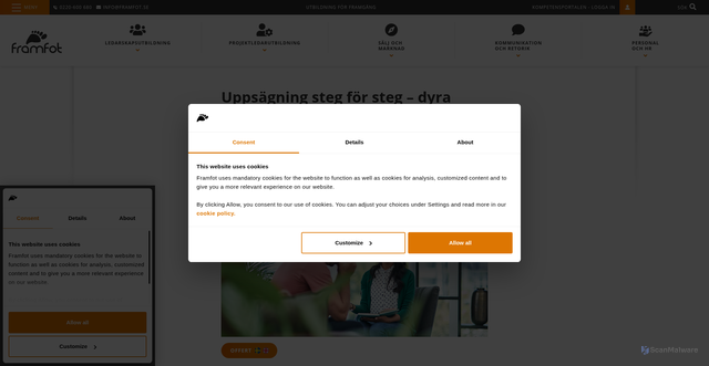 Security scan screenshot of https://r.nl.framfot.se/mk/cl/f/sh/WCPzyXJTZ6vLwu5jNuRR5DMETw6Za5qs/cJM71O8TKmEV
