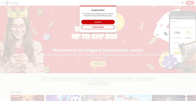 Security scan screenshot of https://onlineswisscasino.ch/