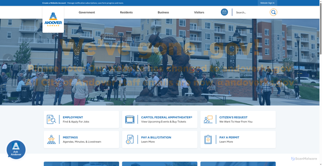 Security scan screenshot of https://andoverks.gov/