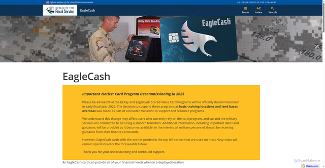 Security scan screenshot of https://fiscal.treasury.gov/eaglecash/