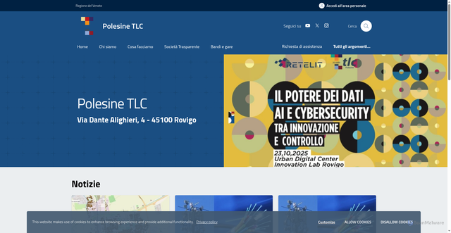 Security scan screenshot of https://www.polesinetlc.it