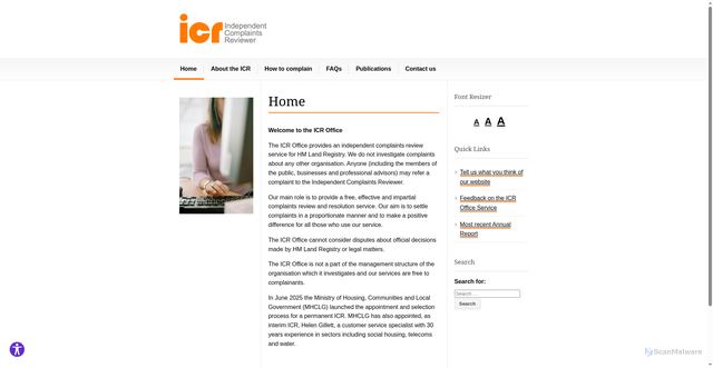 Security scan screenshot of https://www.icrev.org.uk/