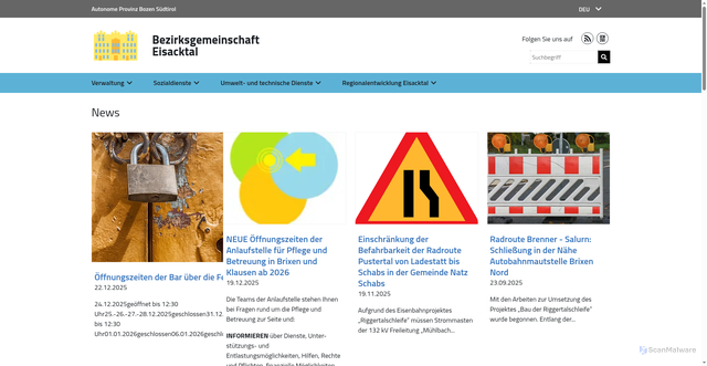 Security scan screenshot of https://www.bzgeisacktal.it/de