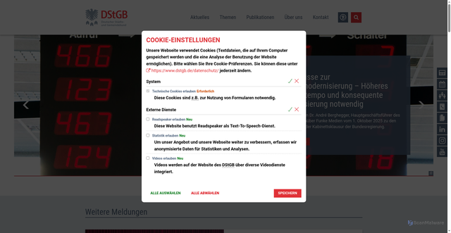 Security scan screenshot of https://www.dstgb.de/