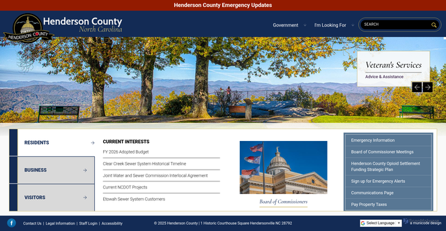 Security scan screenshot of https://hendersoncountync.gov/